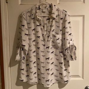 NY a& Co. SoHo top - horse print